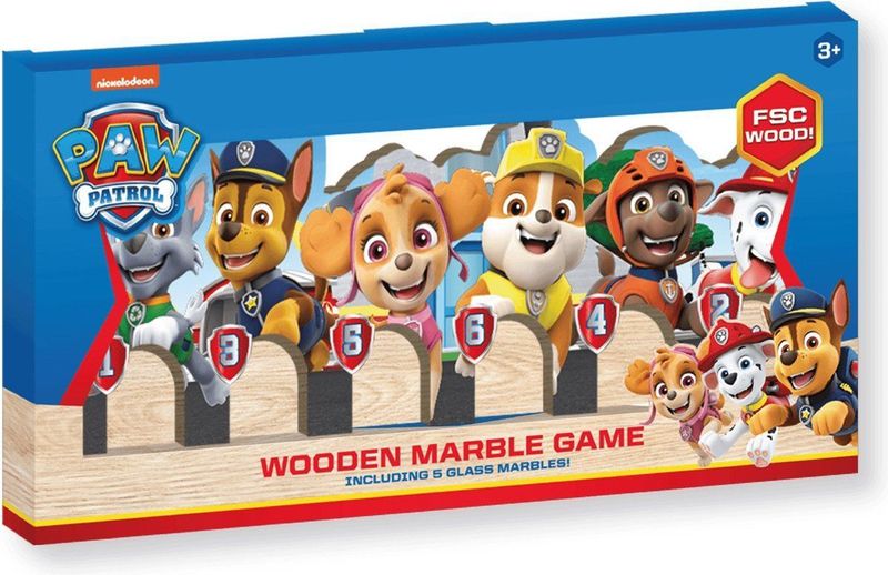Paw Patrol knikkerspel inclusief 5 glazen knikkers (leeftijd vanaf 3 jaar)