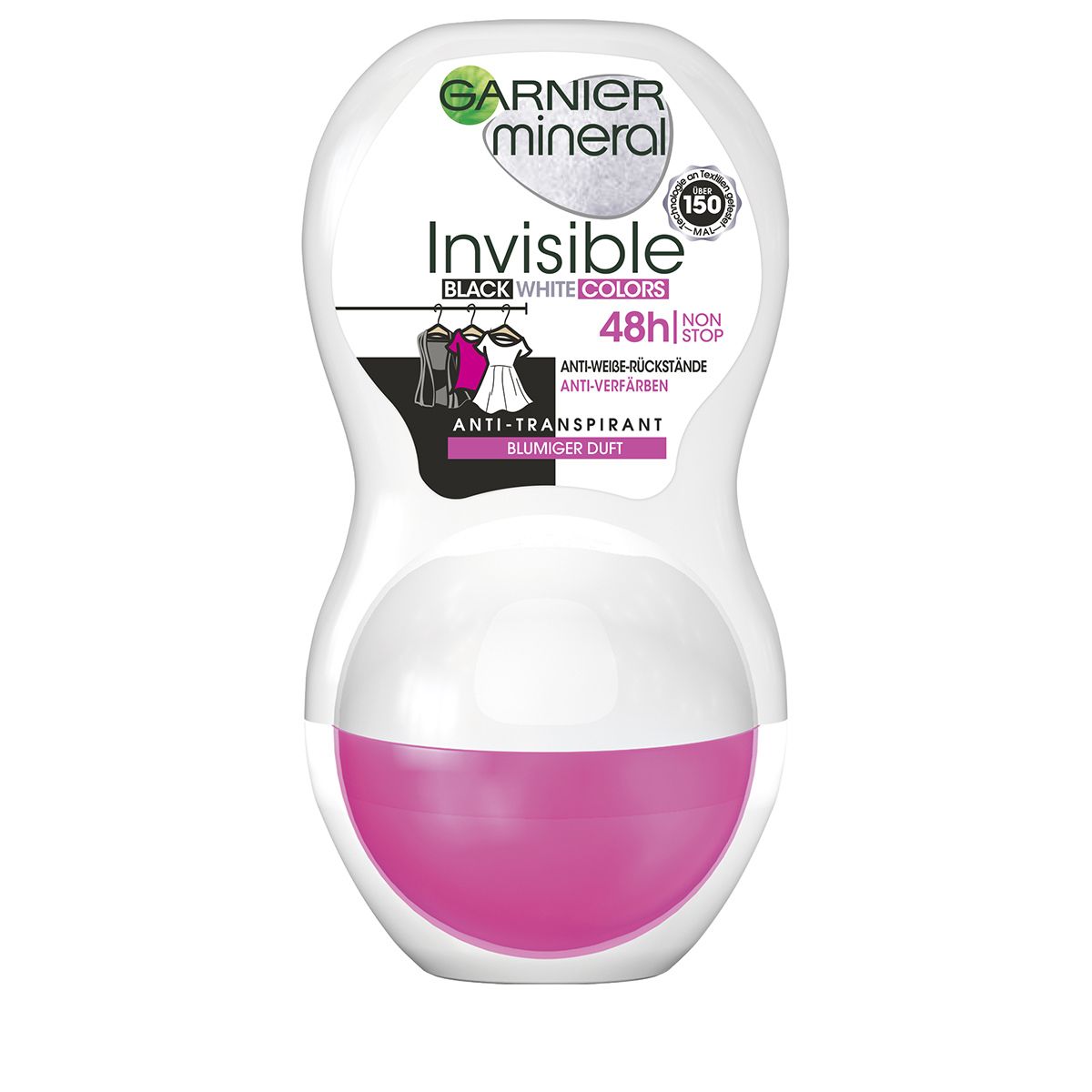 GARNIER Mineral Deo Women Invisible<br>50 ml, Roll-on, Black White Colors