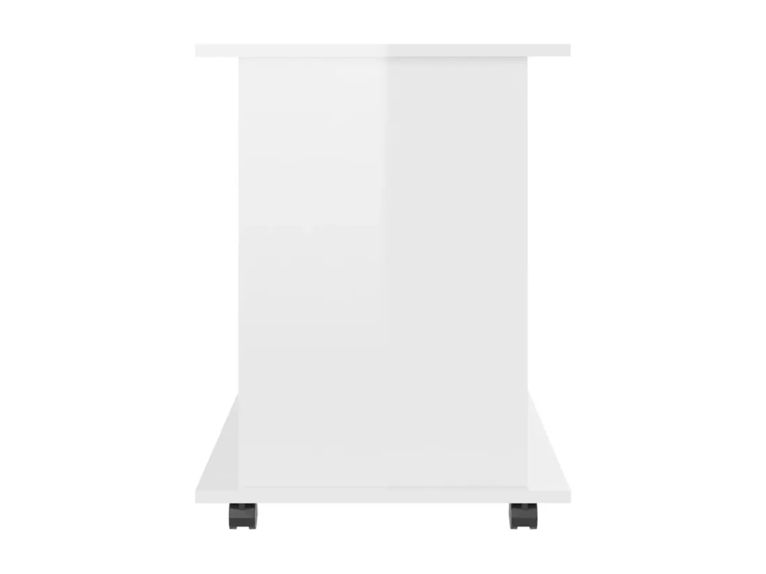 Armoire à roulettes Blanc brillant 60x45x60cm Bois d’ingénierie