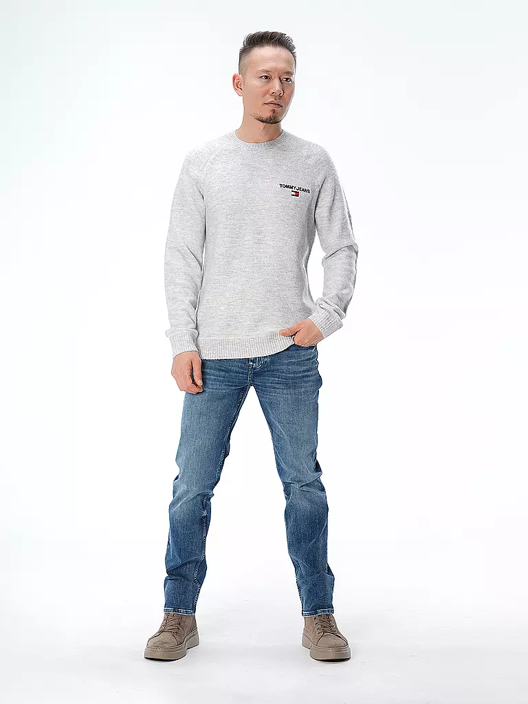 TOMMY JEANS Pullover hellgrau