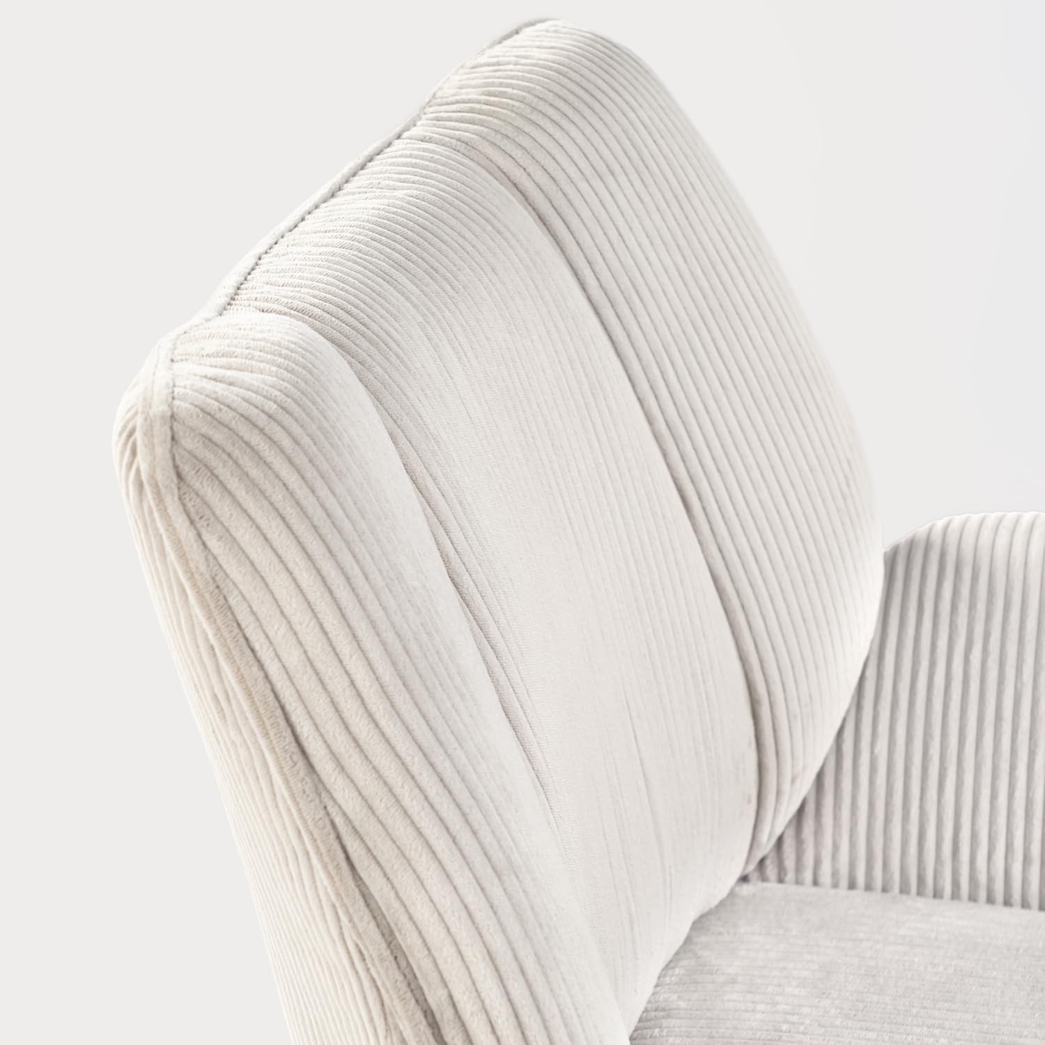 MEUBLE Cosy Sessel Lehnstühle Lounge Einzelsofa mit Armlehnen höhenverstellbar Relaxsessel 360° Drehbar Polsterstuhl für Wohnzimmer Schlafzimmer Vanity, Cordstoff, Taupe
