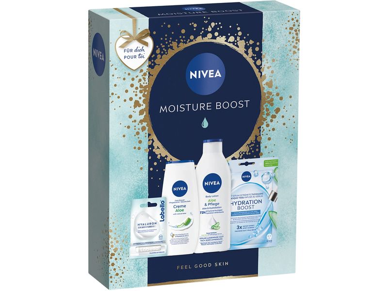 NIVEA Geschenkset Moisture Boost 2024 Feuchtigkeitsspendende Pflegeprodukte für Damen