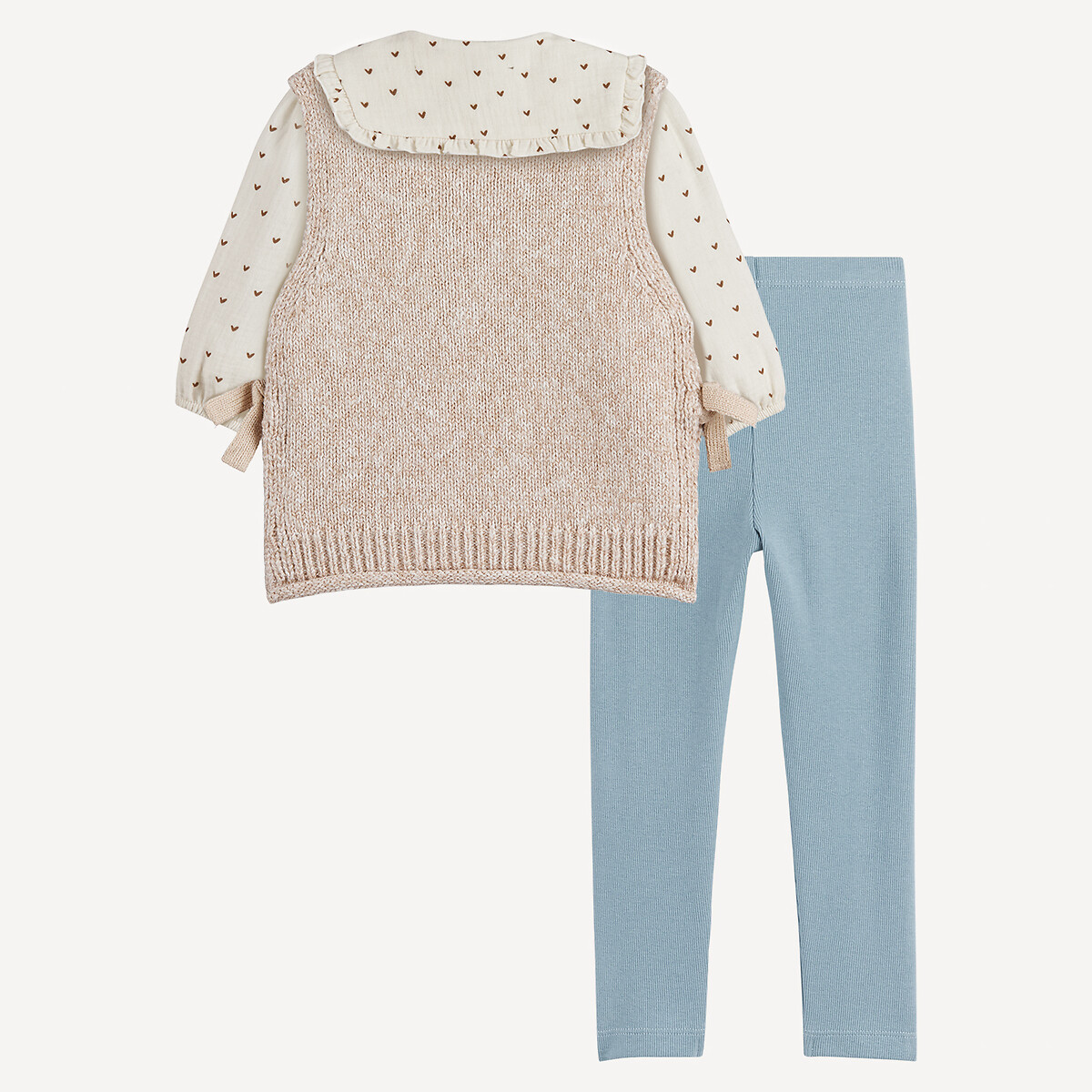 COLEÇÃO LA REDOUTE<br>Conjunto de 3 peças com suéter, leggings e blusa
