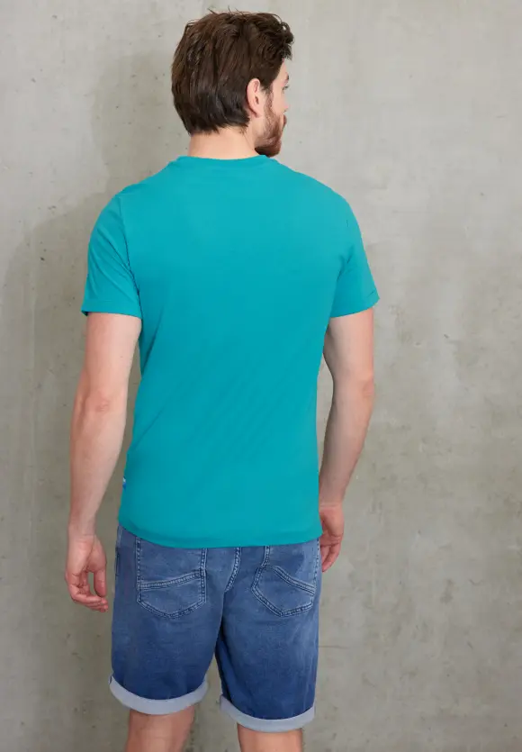 T-Shirt im Printmix - antigua blue