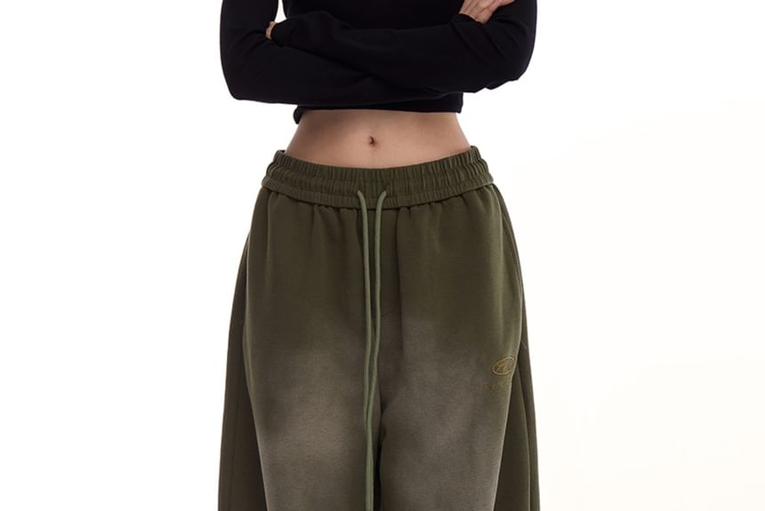 Rosesand - Lage taille gewassen losse joggingbroek met wijde pijpen