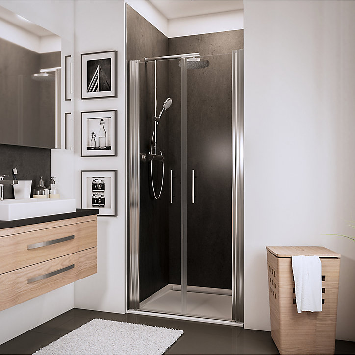 Portes de douche battantes, 80 x 192 cm, Schulte NewStyle, verre transparent anticalcaire