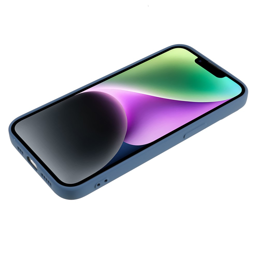 iPhone 14 Gummi Case Hülle mit Kameraschutz - Blau (Matt)