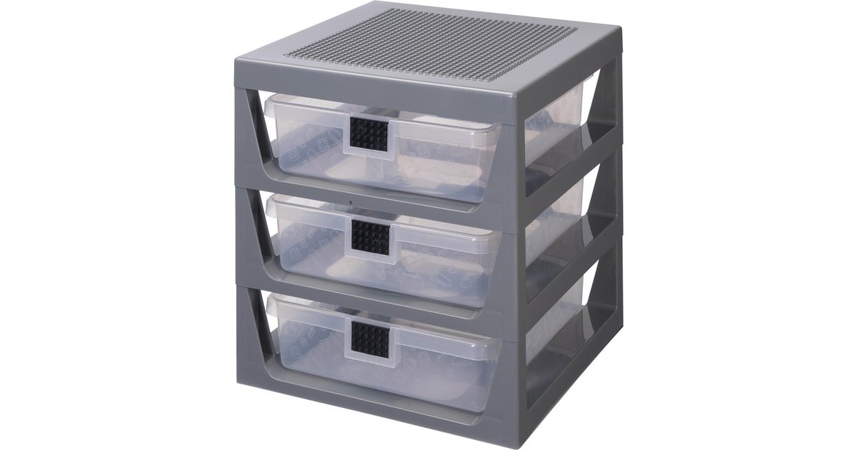 Room CopenhagenLEGO 3-Drawer Storage Rack opbergdoos  (Grijs)