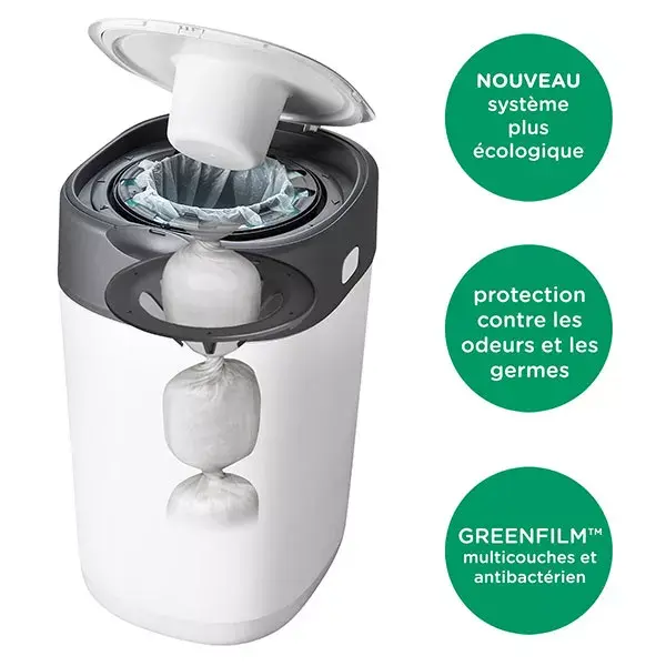 Tommee Tippee Starter Pack Twist & Click Blanc Poubelle + 12 recharges
