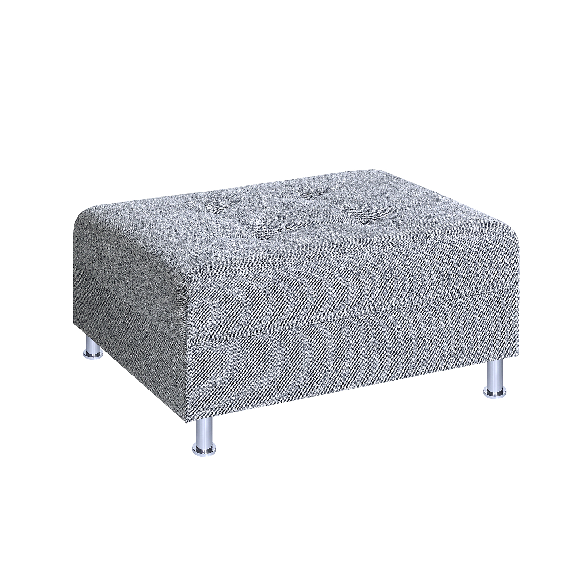 Hocker - silber - Strukturgewebe - Federkern