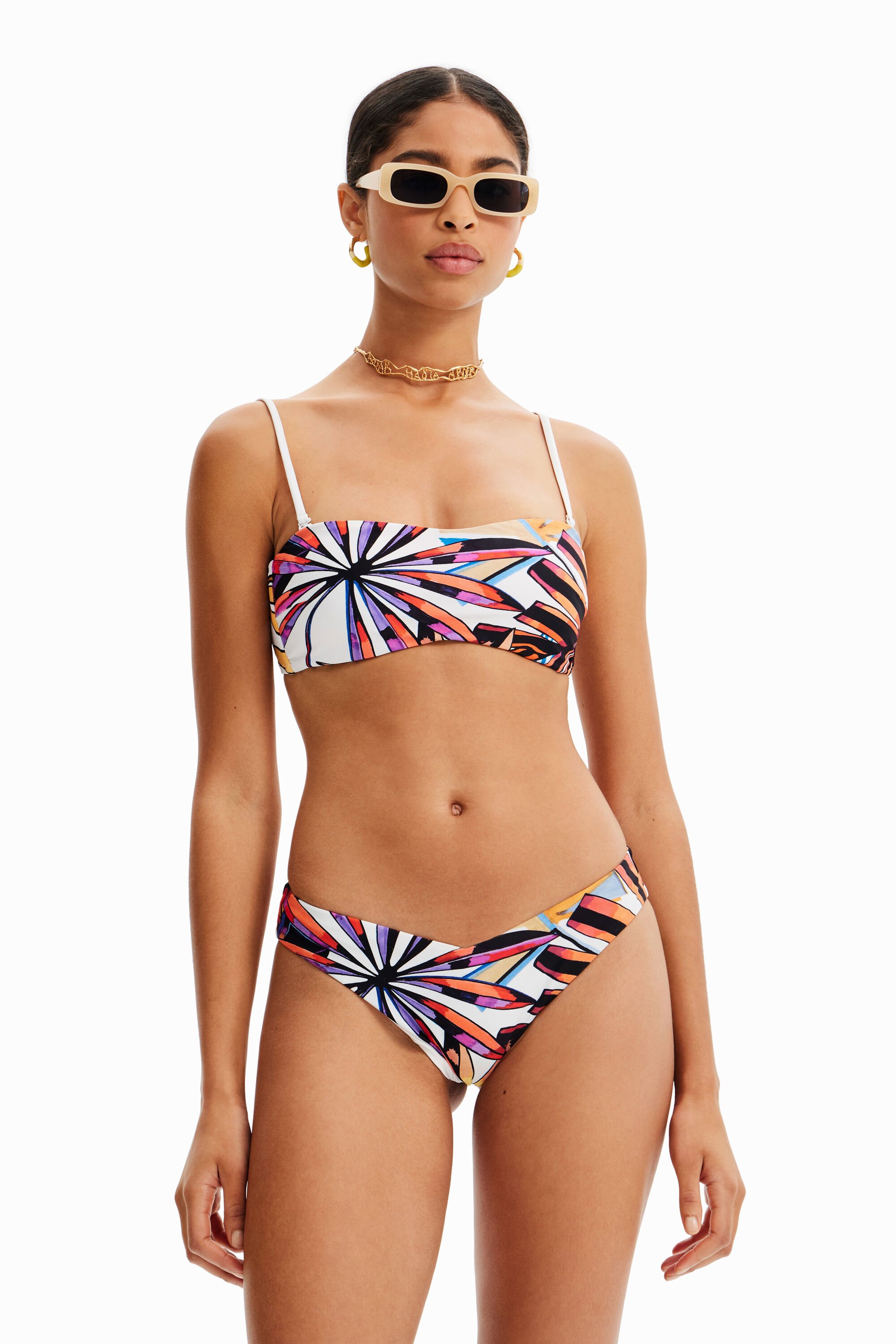 Haut de bikini bandeau tropical