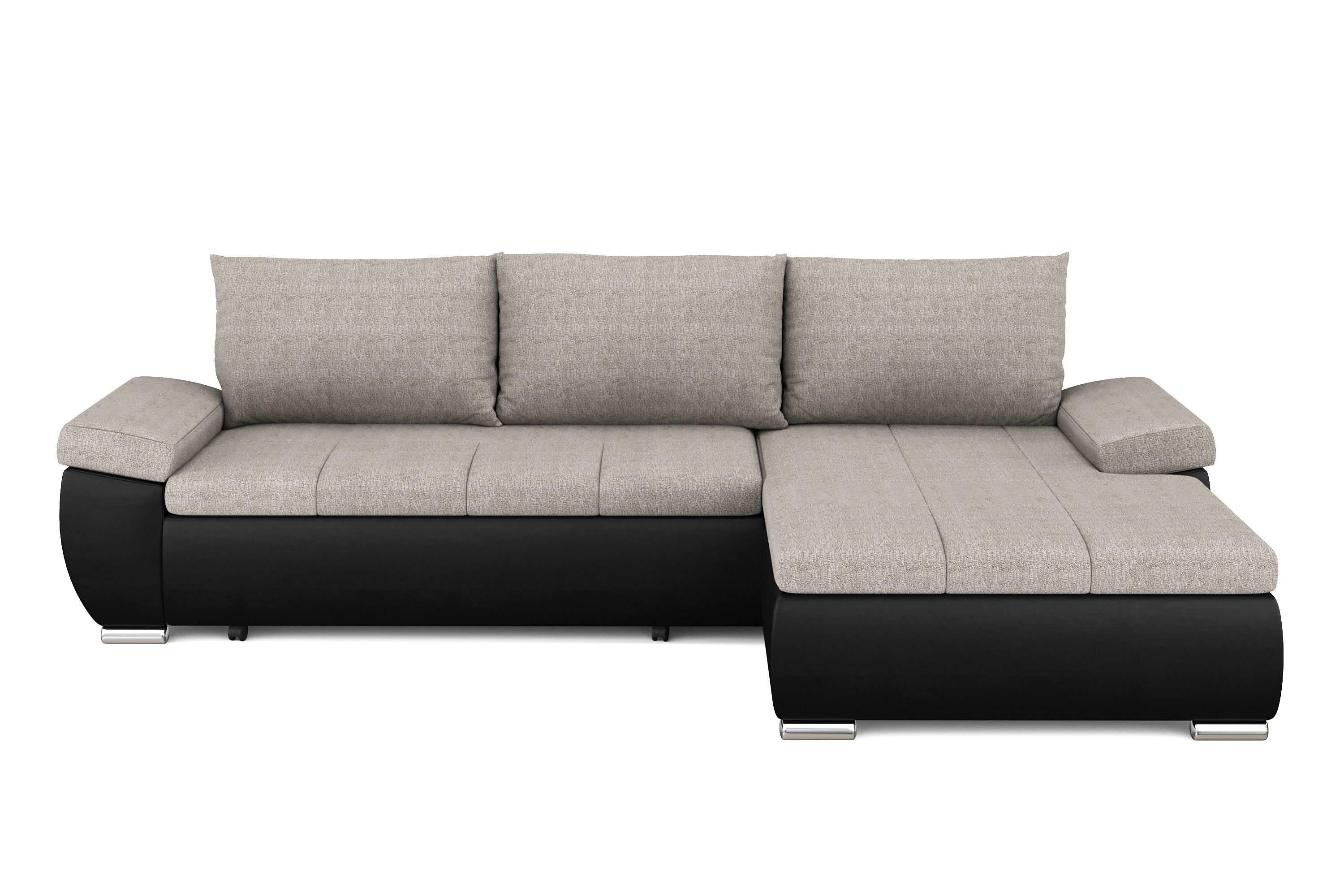 Ecksofa mit Schlaffunktion KIRA rechts schwarz/grau
