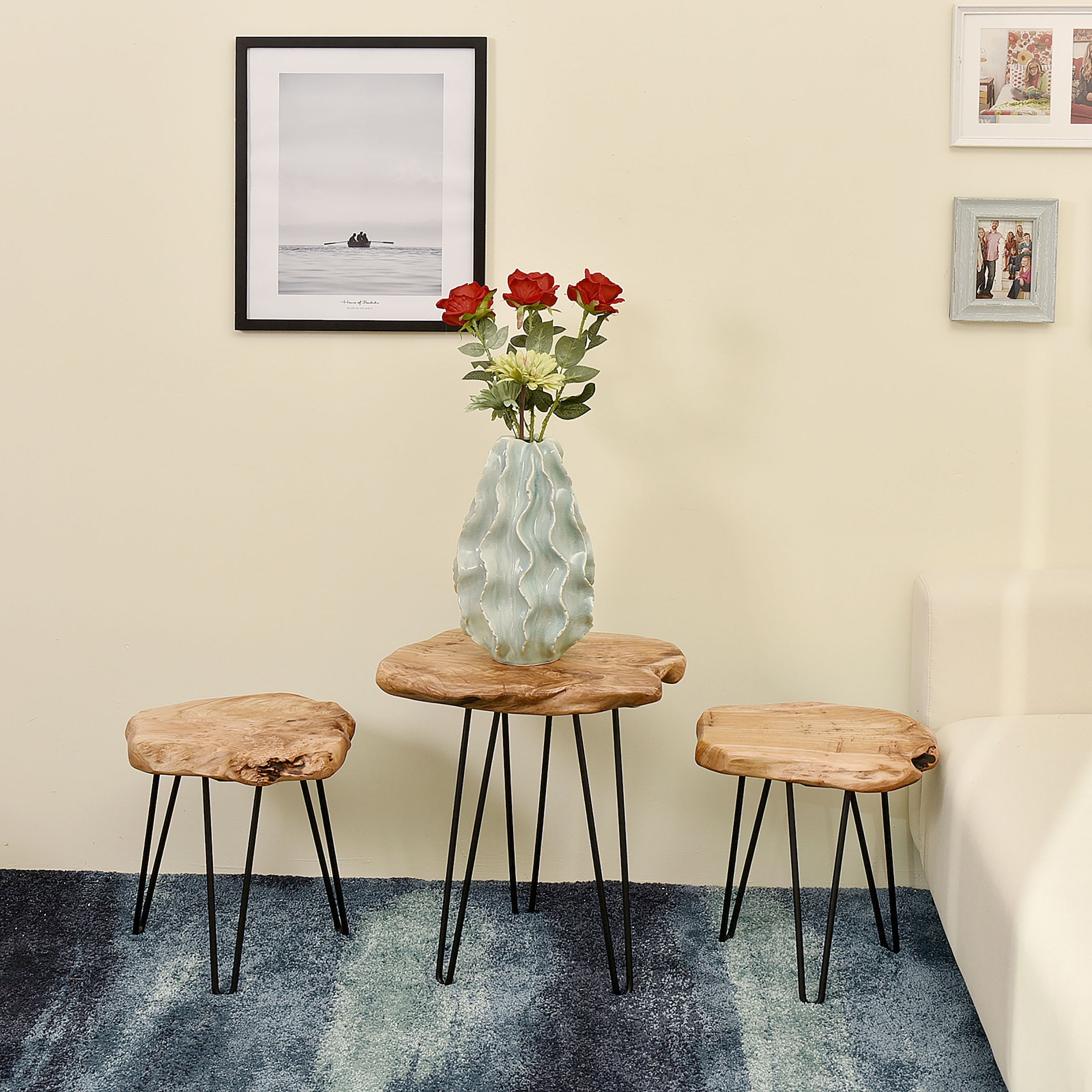 Kayoom Beistelltisch »Woody 210,TOPSELLER!,Beistelltisch aus Naturmaterial,Holz-Tischplatte« Beistelltisch, OTTOs Choice, 1 Stk. tlg. Naturbelassener Design-Beistelltisch, Holz-Tischplatte