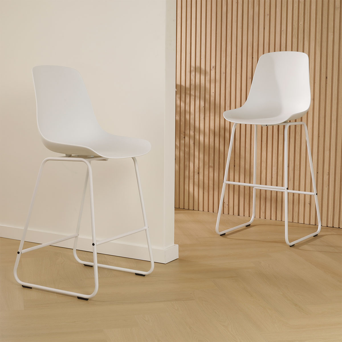Barkruk Nino-Pip wit - wit onderstel - 75 cm