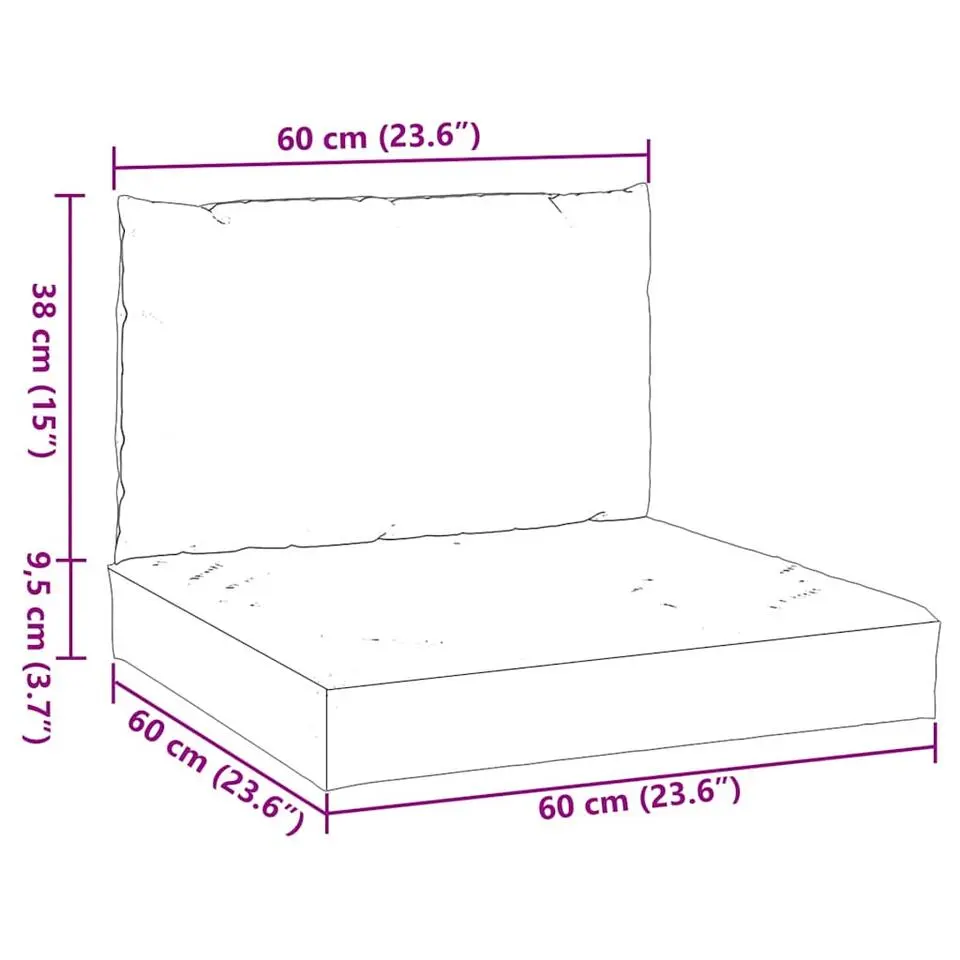 vidaXL - Palletkussen - Antraciet - Stof