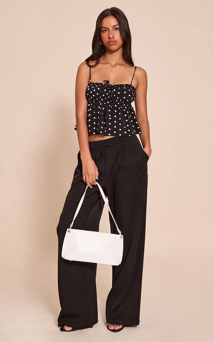 Noir Pantalon Tailleur Large Petite Taille