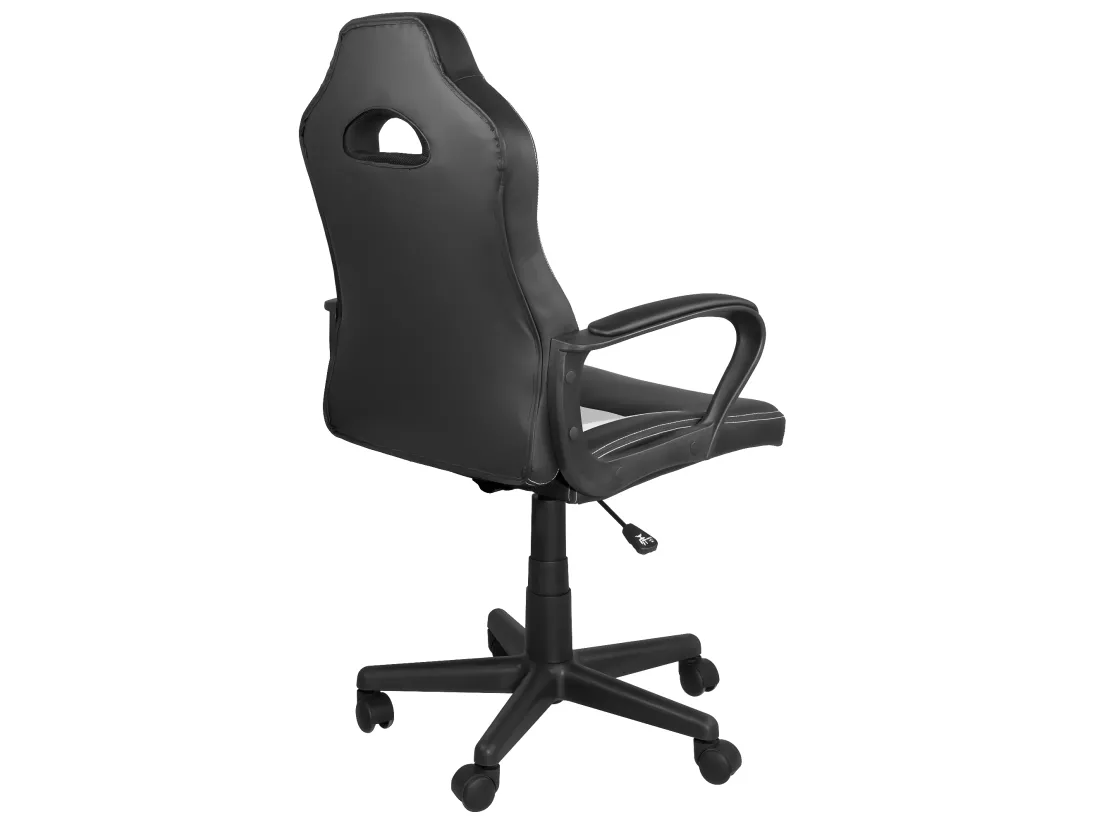 Chaise gamer junior hauteur réglable siège simili pivotant accoudoir rembourré WAN (Noir blanc)