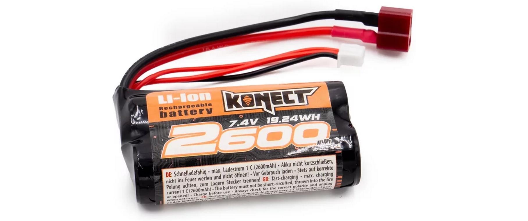 RC-Akku Li-Ion 2600 mAh 7.4 V 15C2S Li-Ion Akku für Fahrzeuge mit Deans Stecker
