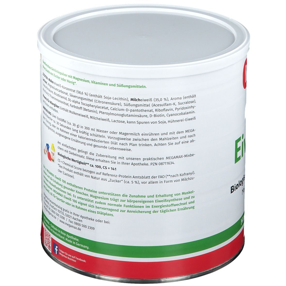 MEGAMAX® Nutrition Eiweiß 100 Himbeer-Geschmack