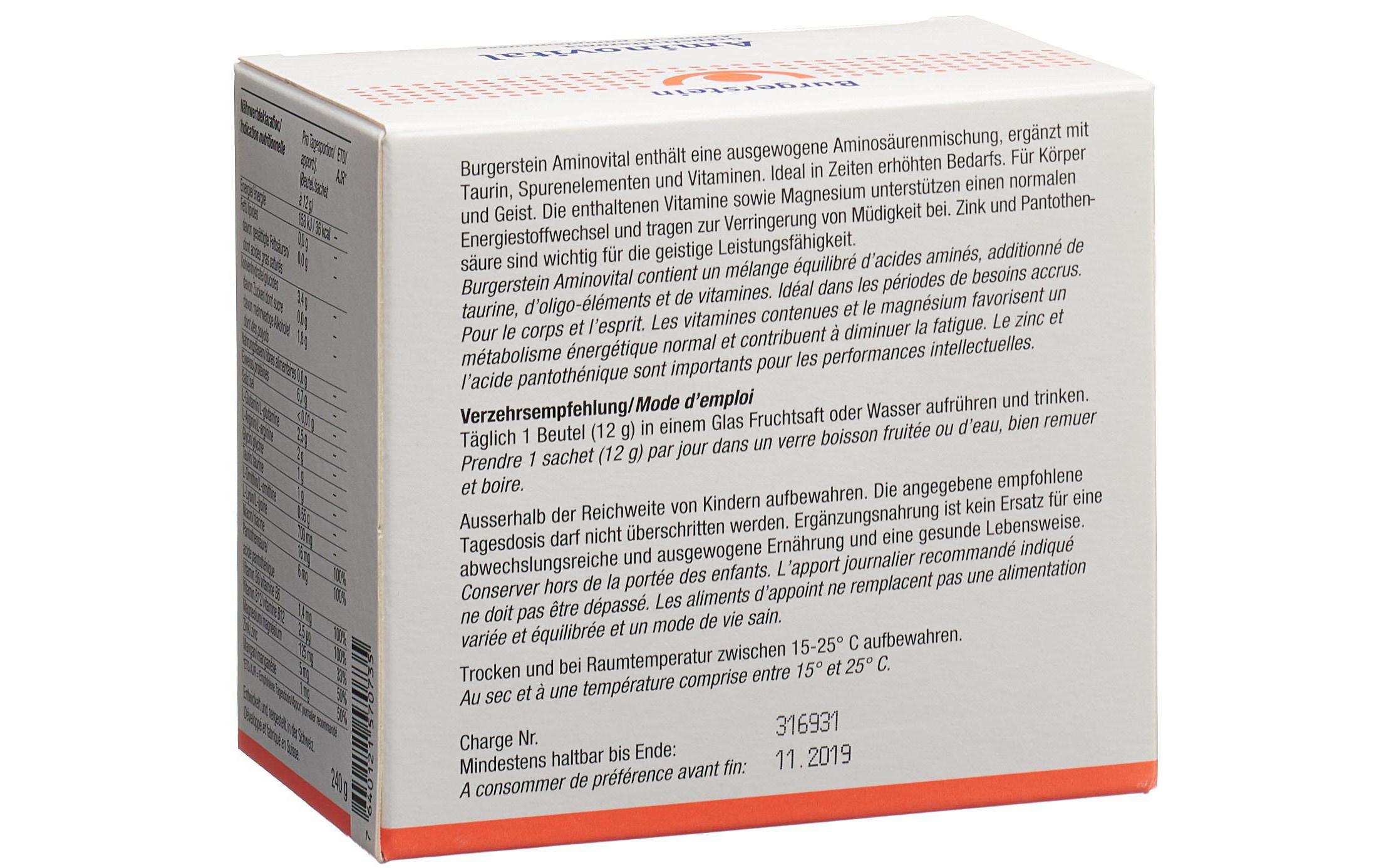 Aminovital Grapefruit 20 BeutelVegane Aminosäurenmischung