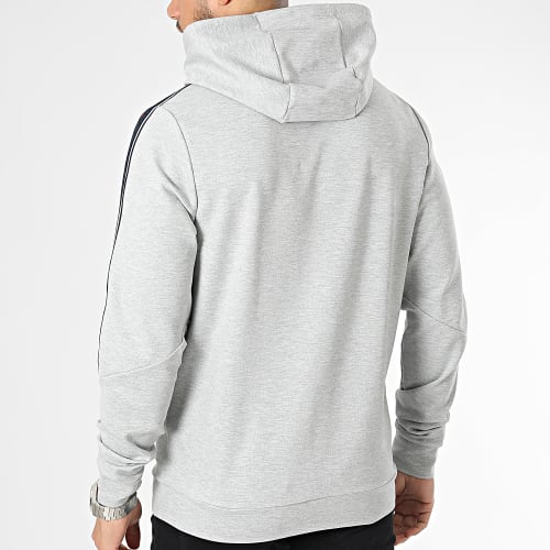 Sweat Capuche A Bandes Textured Tape 0403 Gris Chiné