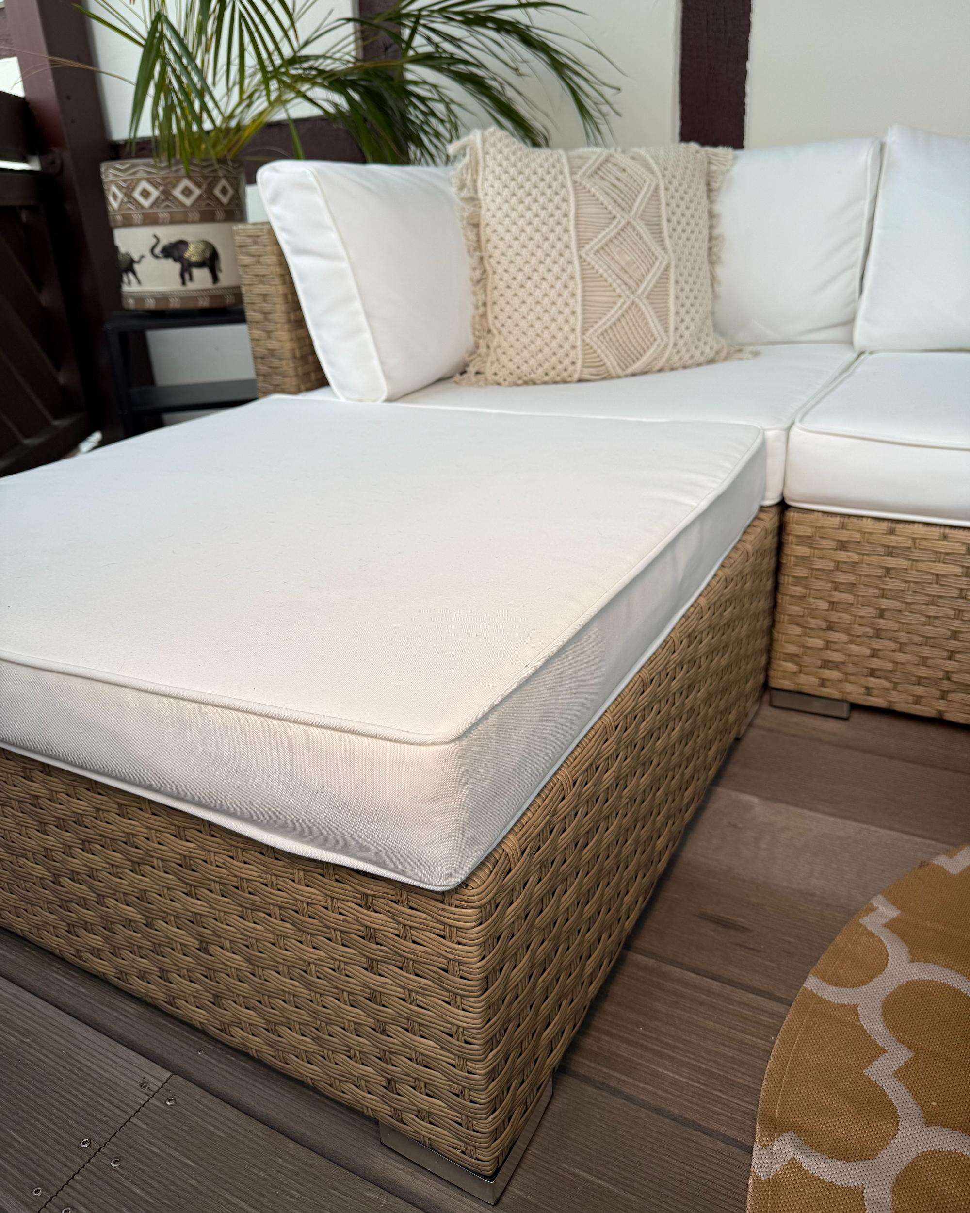 Tuin hoekloungeset met tafel 4-zits SANO rechtszijdig modulair PE rotan Natuurlijk