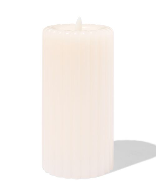 bougie LED nervurée ivoire