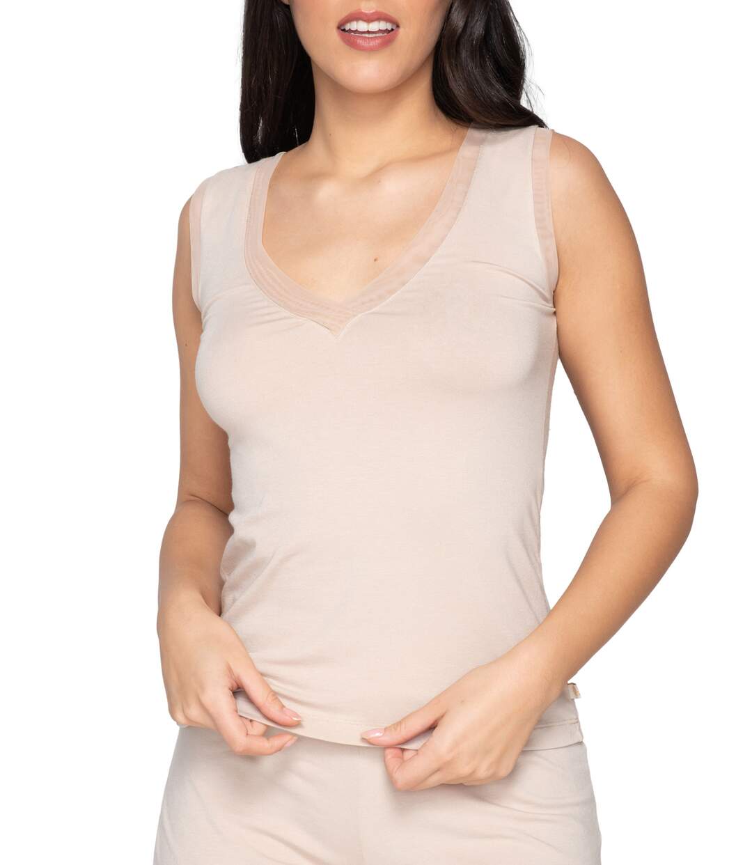 Top sans manches col V Cotton Touch Luna Splendida