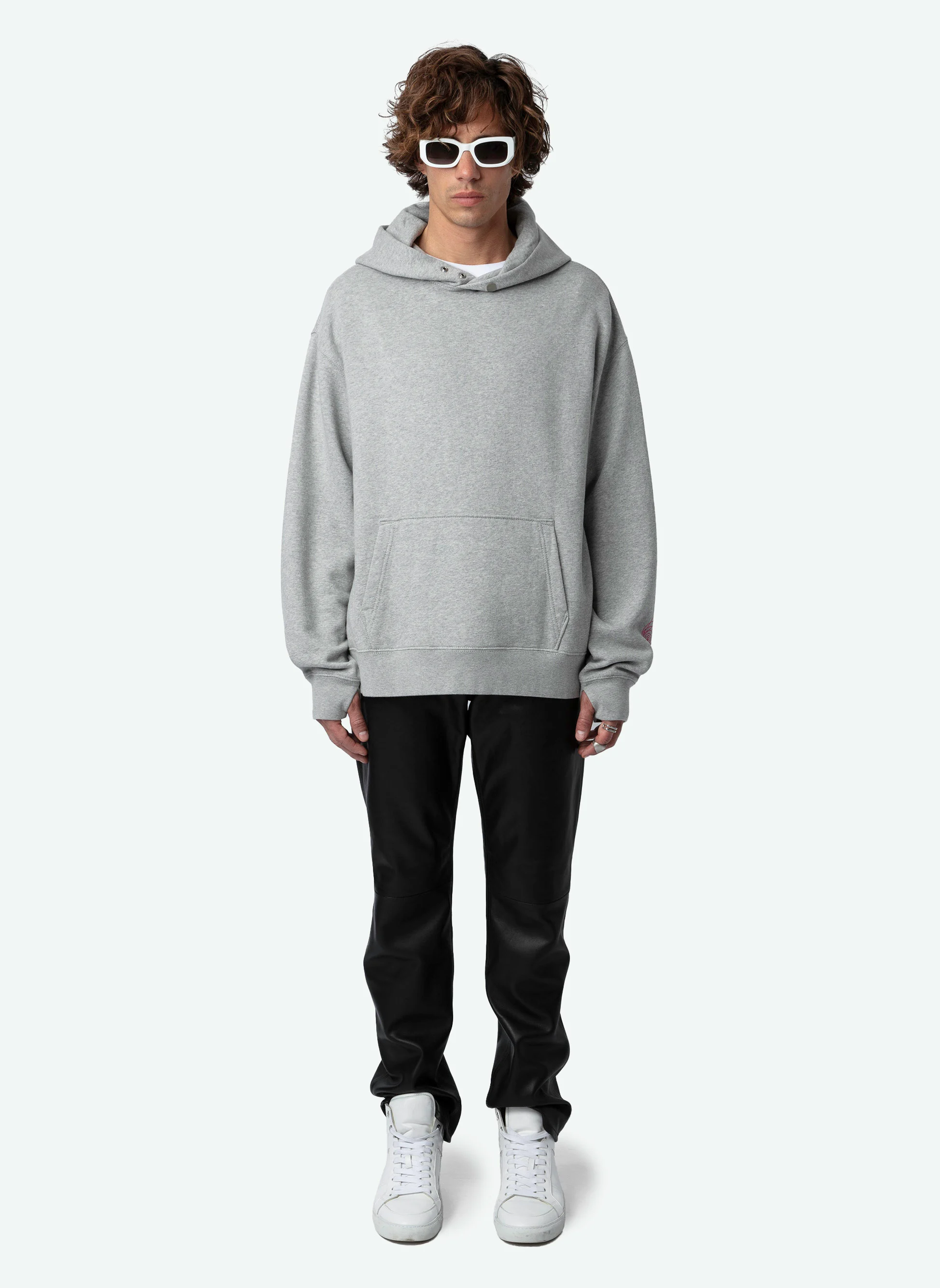 NILS - Sweatshirt ample à capuche en coton bio | Gris
