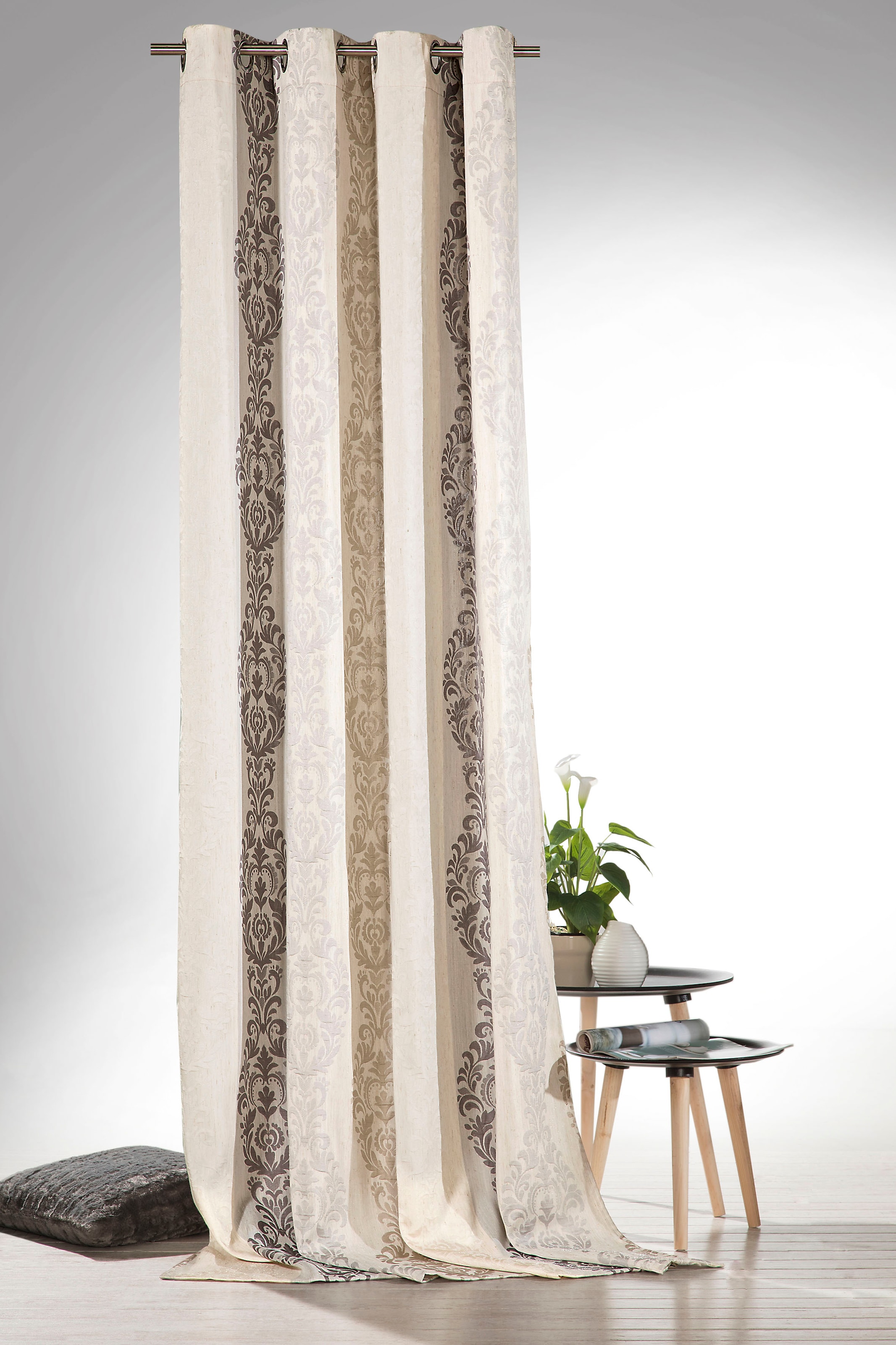 Weckbrodt Vorhang »Barock« Ösen 1 Stk. tlg. Jacquard,blickdicht,abdunkelnd,beidseitig schöne Optik, Gardine, Store