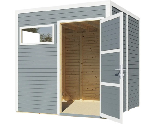 Cubo 2 tuinhuis met vloer, 226 x 240 cm, lichtgrijs