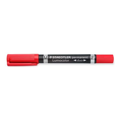 STAEDTLER LUMOCOLOR Duo - Marqueur permanent - double pointe fine et moyenne - rouge