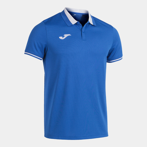 Camisa polo Joma Championship VI Royal White de manga curta