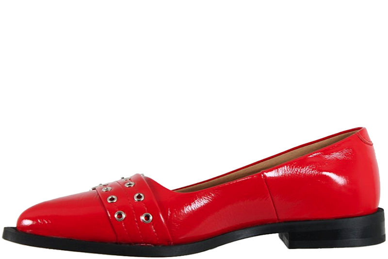 PAVEMENT SASO LOW LOAFERS I RØDT LAKSKIND