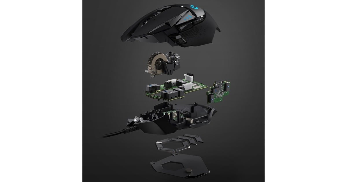 LogitechG502 HERO High Performance Gaming Mouse  (Zwart, 100 - 25.600 dpi, RGB leds)