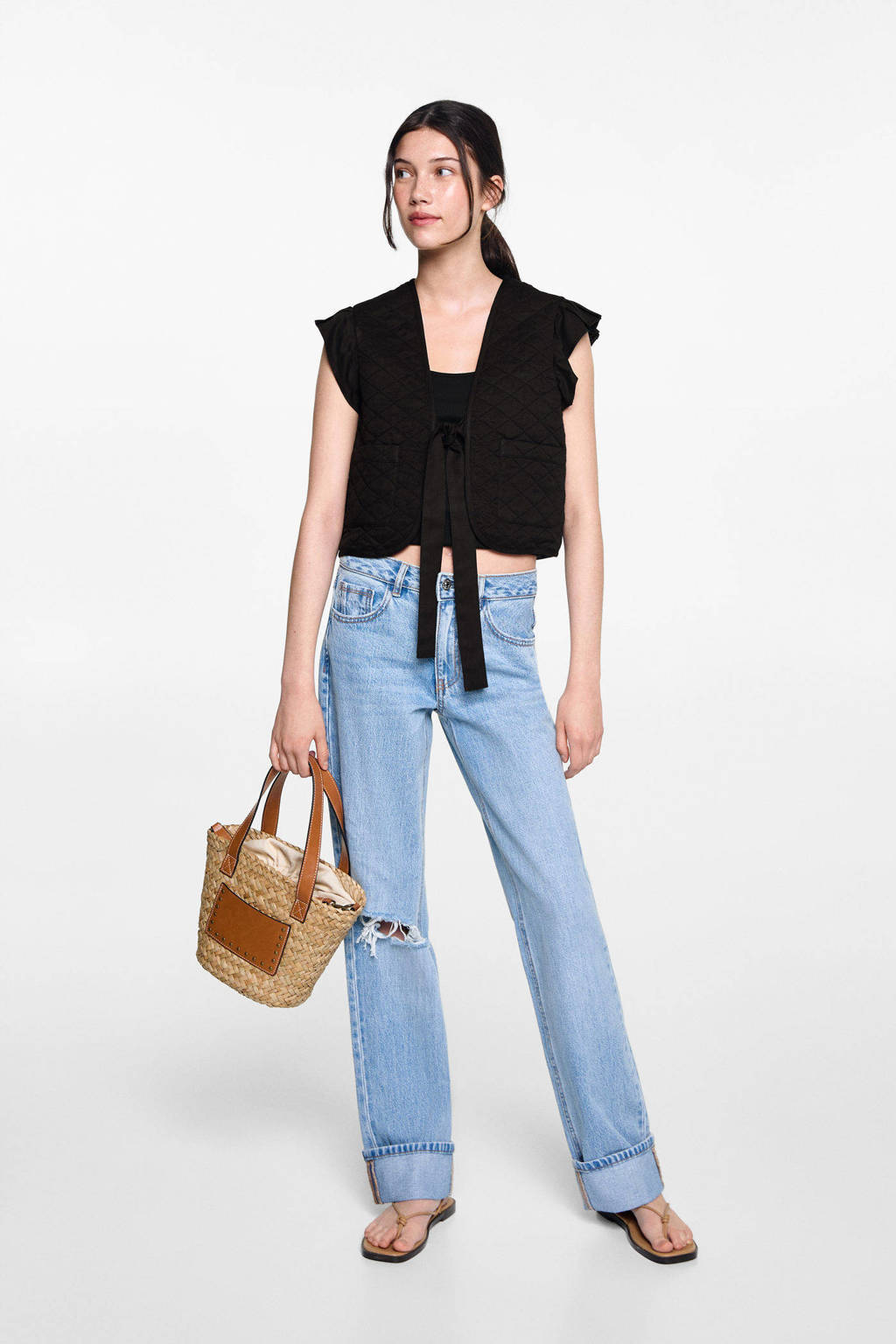 MANGO TEEN gilet zwart