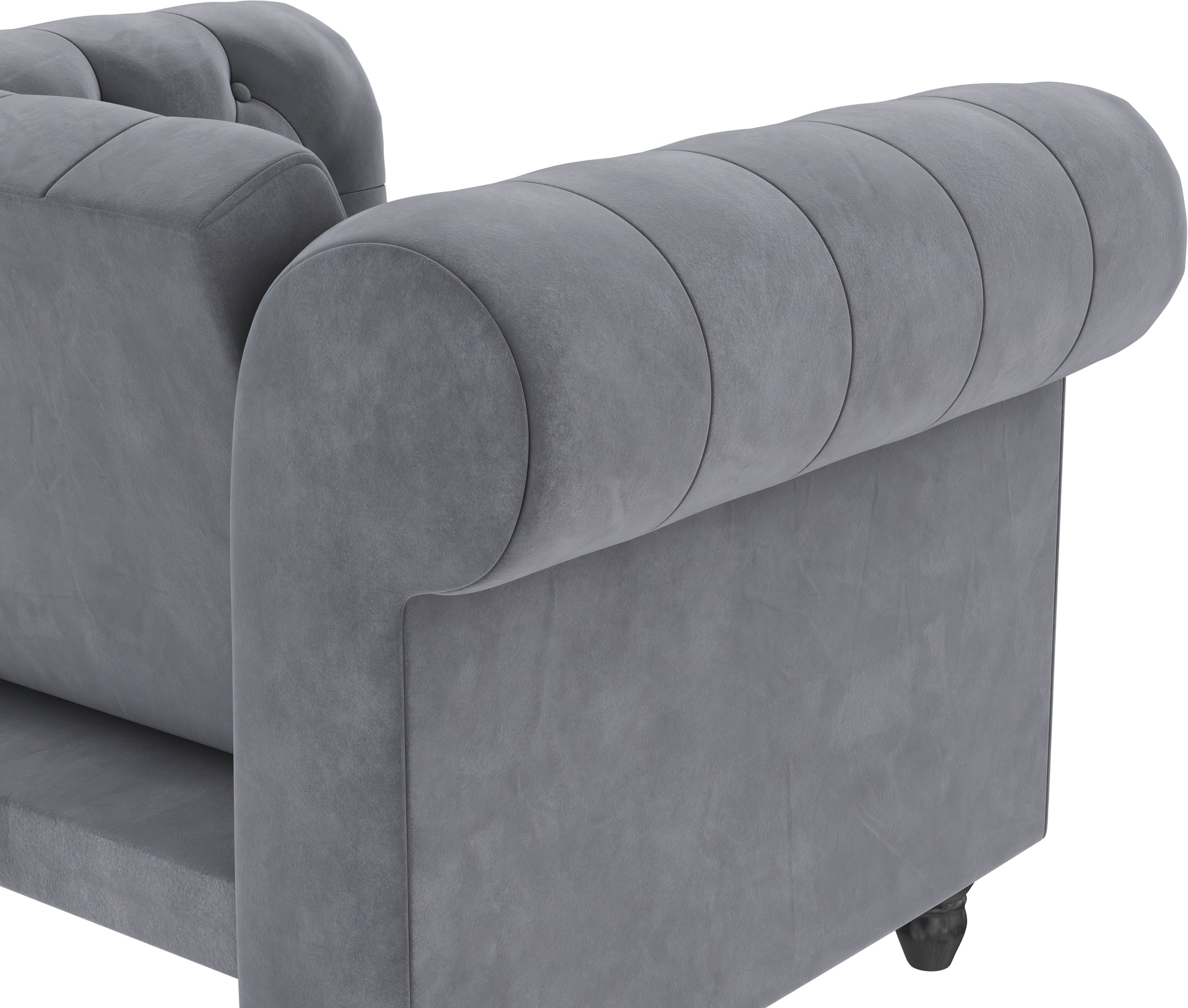 Dorel Home Chesterfield-Sessel »Felix« mit Rückenlehne 3-fach verstellbar, Beine Massivholz, Sitzhöhe 46 cm