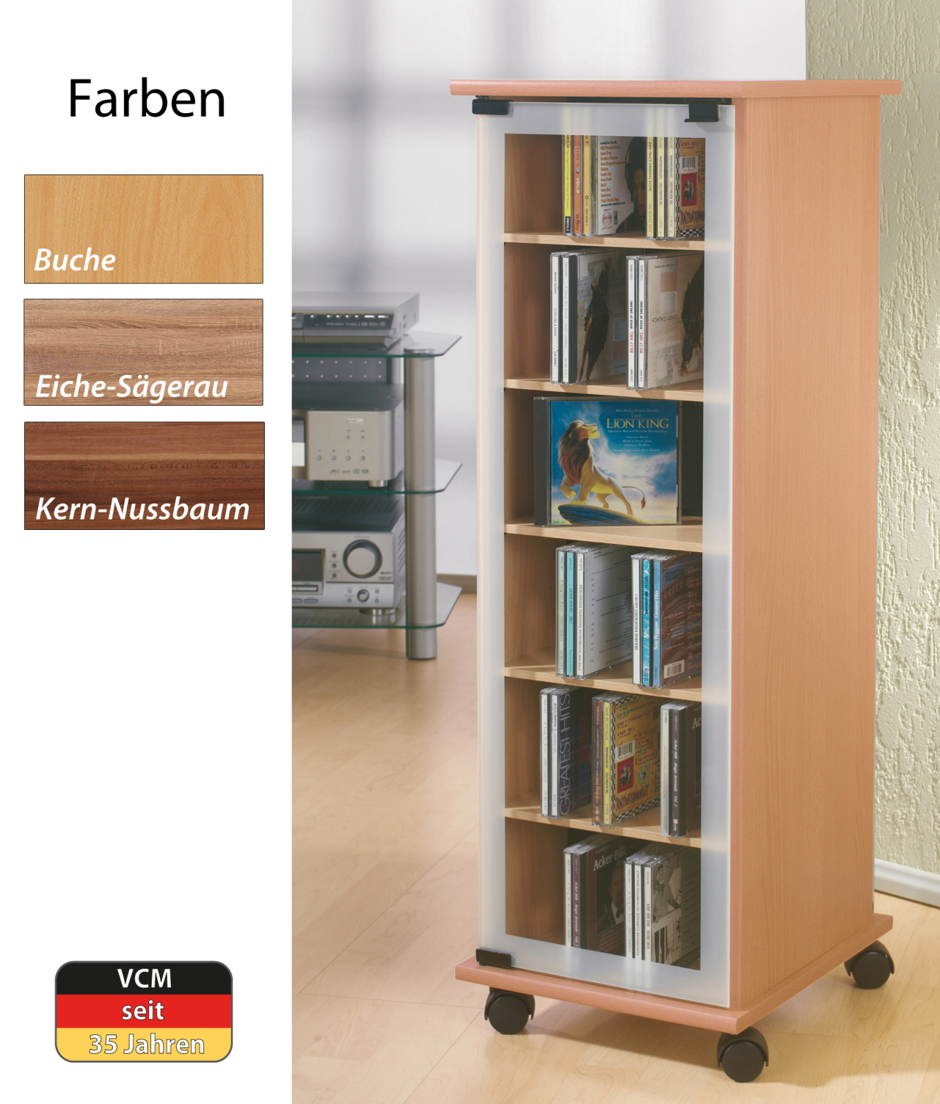 CD-Regal - Buche - 31 cm breit - für 300 CDs