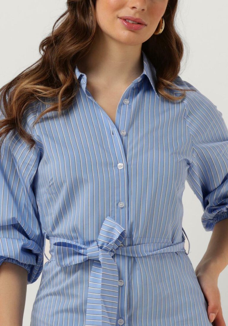 CATWALK JUNKIE blauw/wit gestreepte catwalk junkie midi jurk dr yasmin