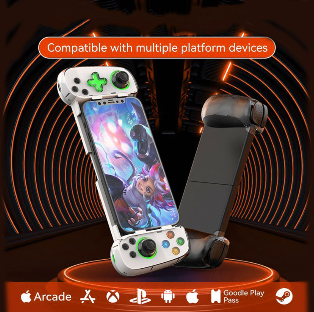 Universal Bluetooth Mobile Gamepad Gaming Controller für Smartphones / Tablets mit einer Grösse von 127-180mm (iOS / Android) - Weiss