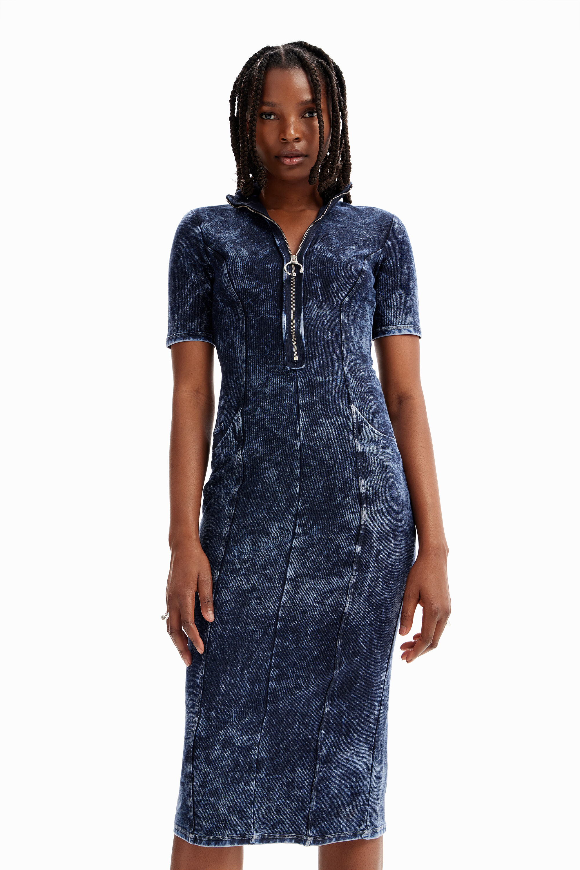 Robe midi zippée
