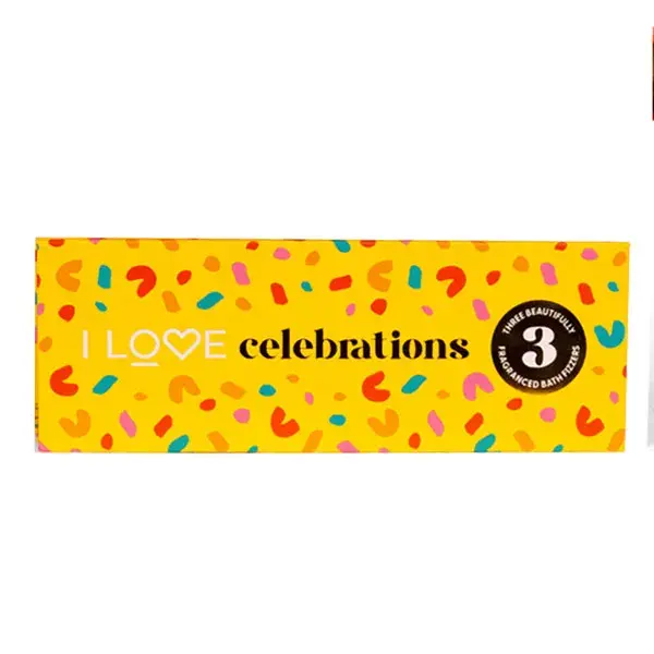 Eu AMO o Conjunto de Presente de Bombas de Banho Celebrations com 3 Peças