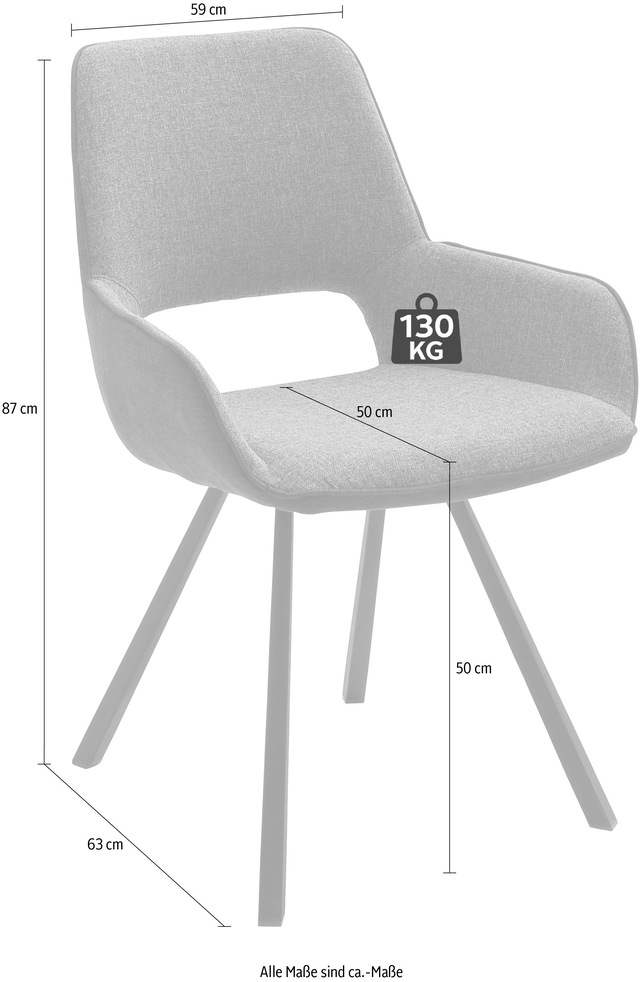 MCA furniture 4-Fussstuhl »Parana« (Set) 2 Stk.Stuhl belastbar bis 120 Kg