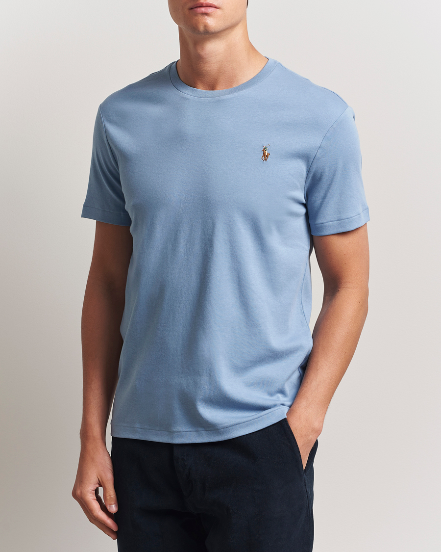 Polo Ralph Lauren Luxury Pima Cotton Crew Neck T-Shirt Channel Blue