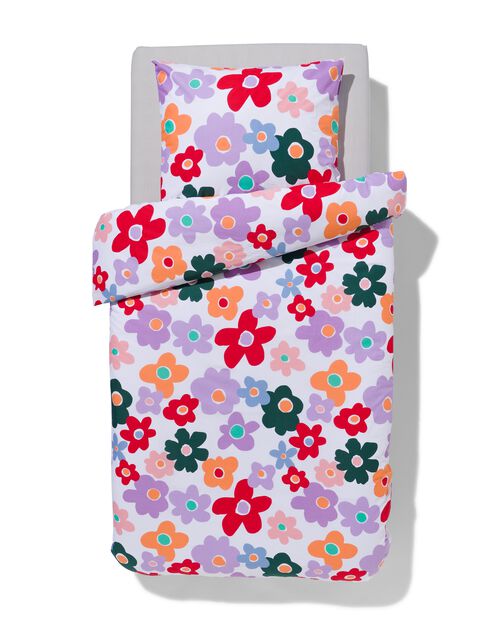 housse de couette coton doux enfant 140x200 fleurs