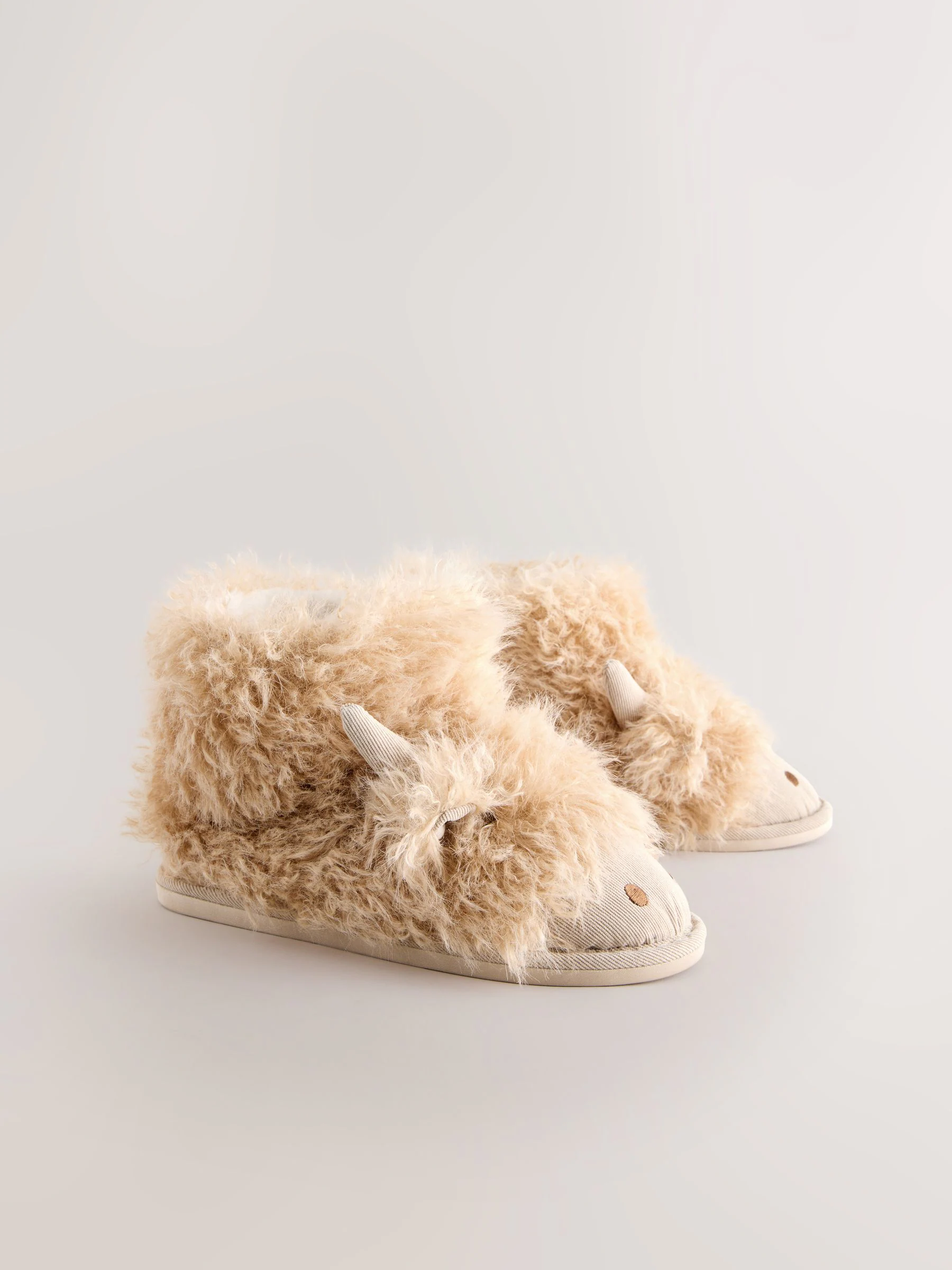 Tan Brown Hamish Cow - Pantoffellaarzen met imitatiebont