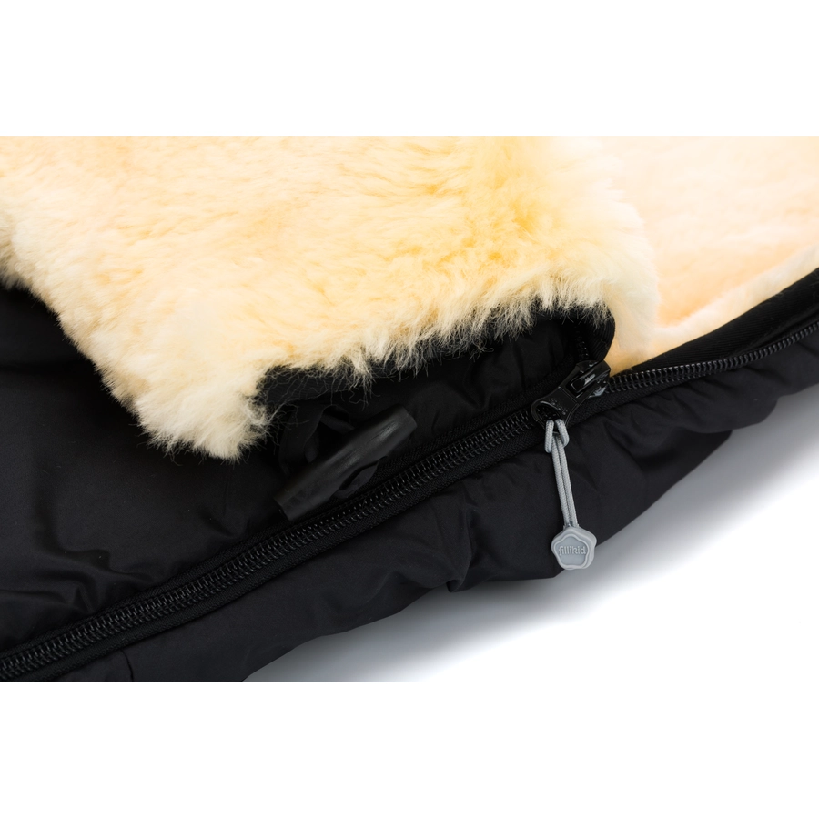 fillikid Lammfellfußsack Makalu Melange Schwarz