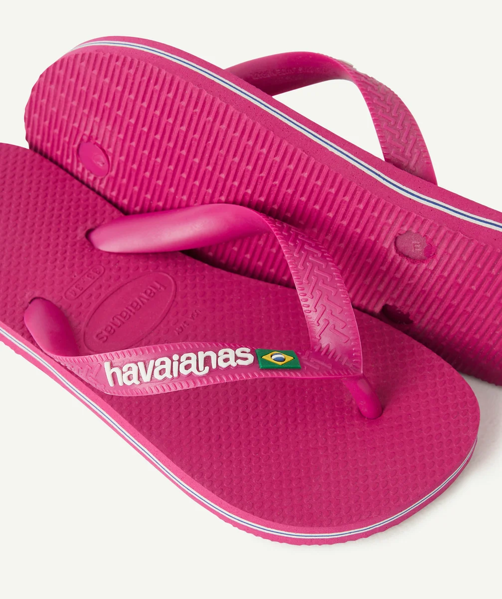 HAVAIANASTONGS FILLE ROSES AVEC LOGO BRÉSIL