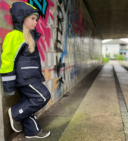 Ildhu Winterjacke - Norly - Navy/Yellow m. Fluoreszierend Reflek
