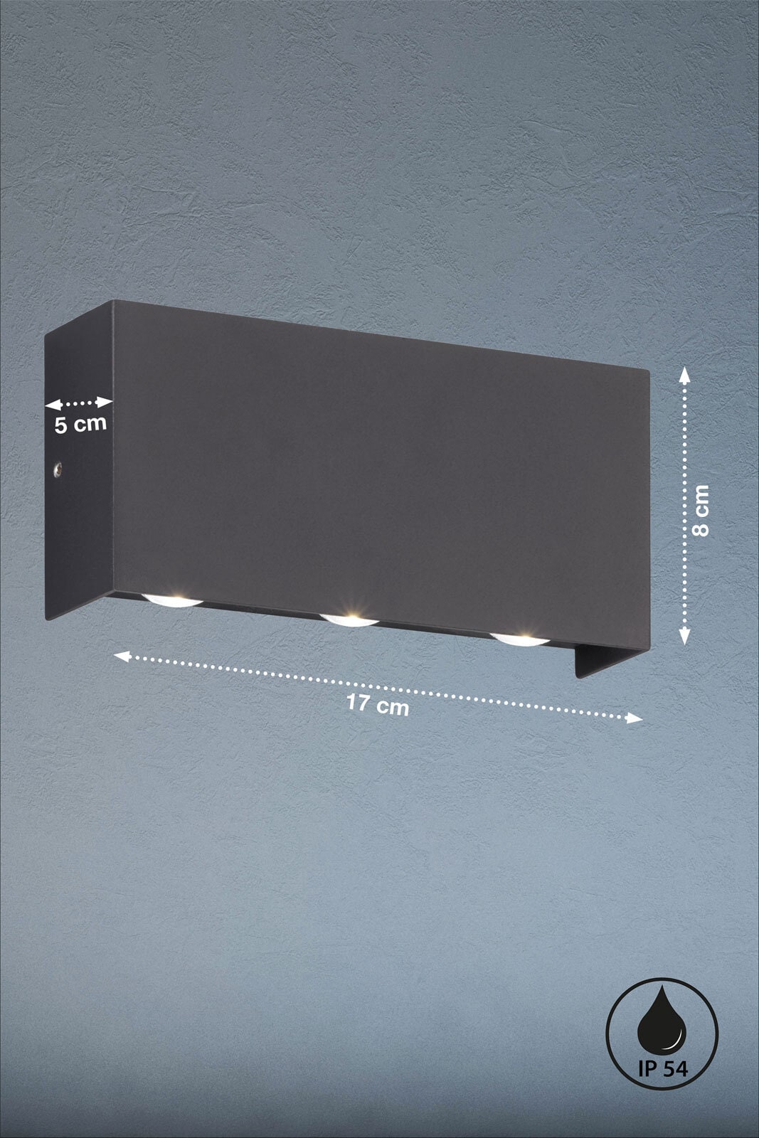 Fischer & Honsel LED-Wandleuchte Nairobi 6x LED 1,5 W inkl., schwarz,Acryl satiniert